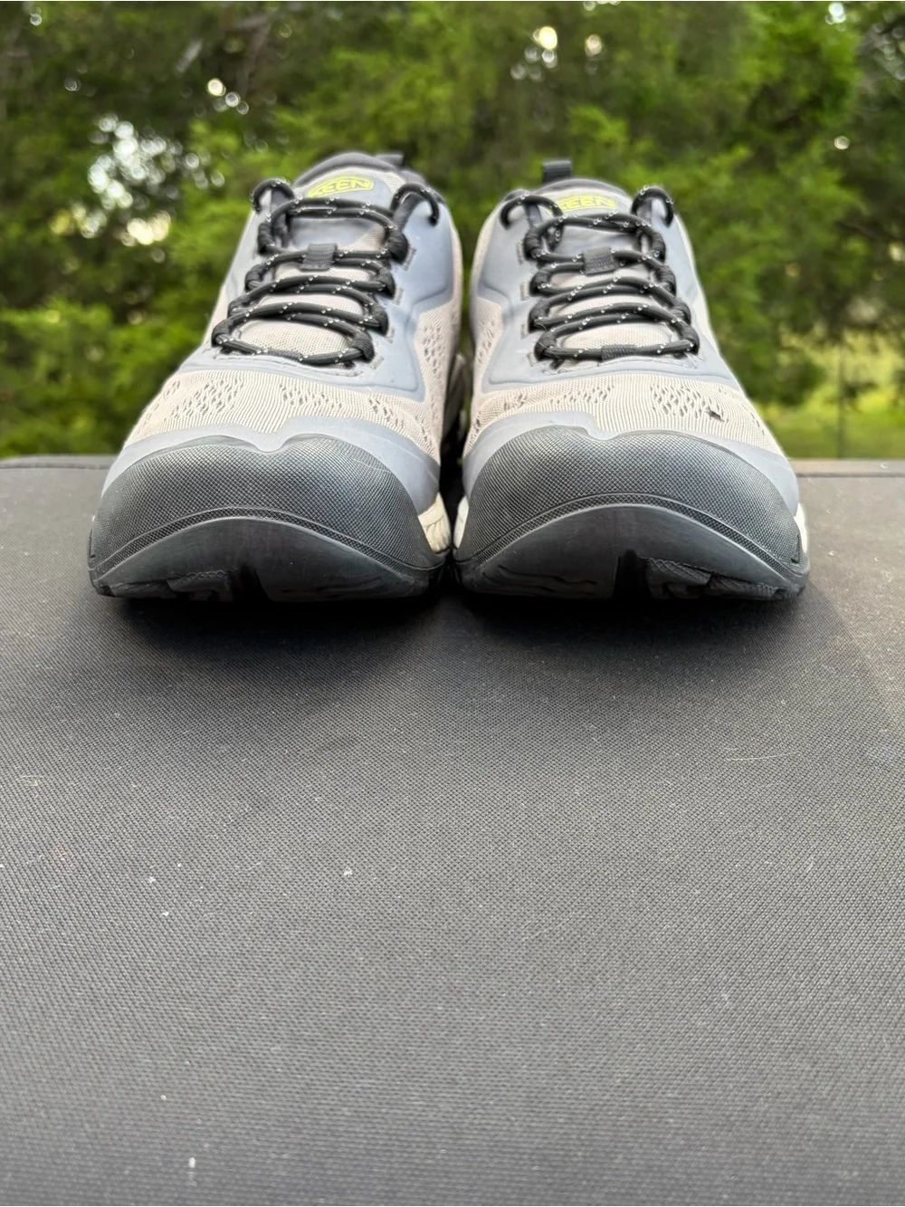KEEN Men's NXIS Speed Low Vented Hiking Shoes Steel Grey Primrose - Size 12
